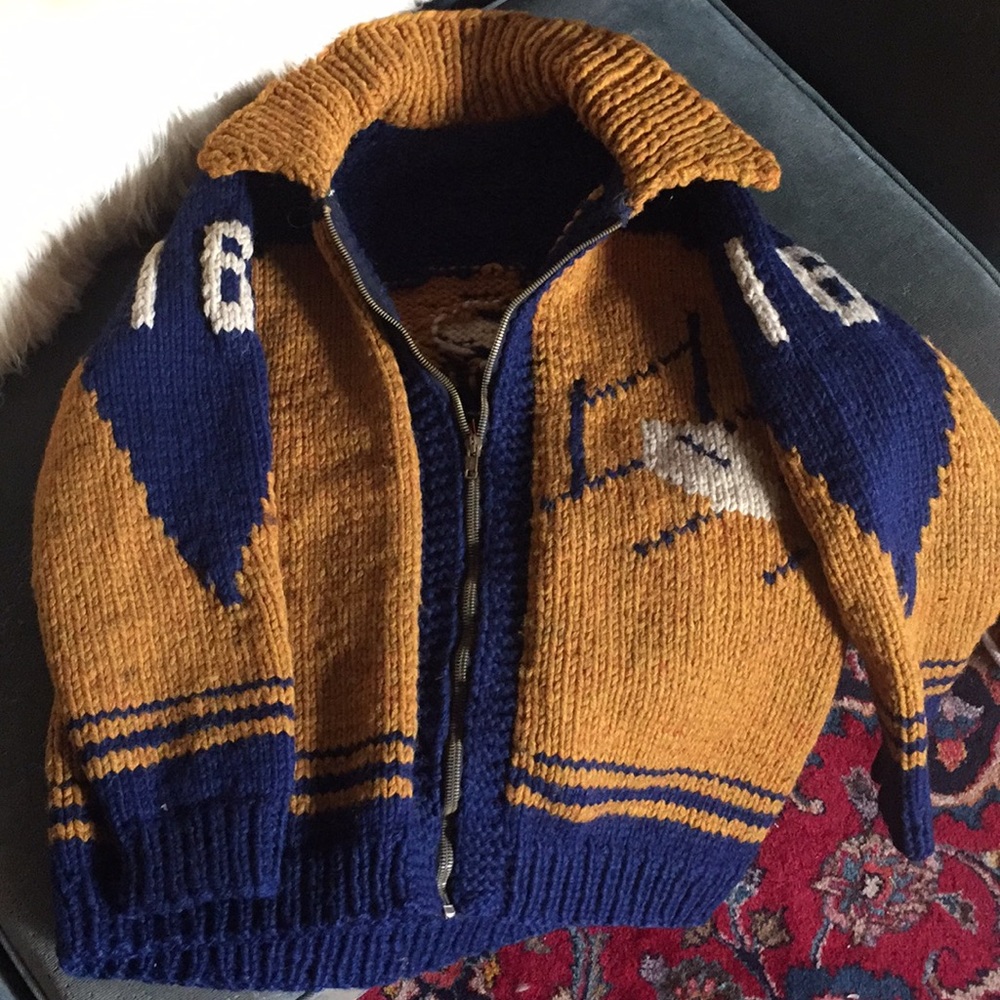 Vintage handmade Football sweater